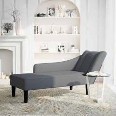 vidaXL Sdraio con Bracciolo Destro in Velluto Grigio Scuro
