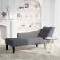 vidaXL Sdraio con Bracciolo Destro in Velluto Grigio Scuro vidaXL Sdraio con Bracciolo Destro in Velluto Grigio Scuro