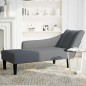 vidaXL Sdraio con Bracciolo Destro in Velluto Grigio Scuro vidaXL Sdraio con Bracciolo Destro in Velluto Grigio Scuro