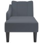 vidaXL Sdraio con Bracciolo Destro in Velluto Grigio Scuro vidaXL Sdraio con Bracciolo Destro in Velluto Grigio Scuro