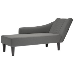 vidaXL Sdraio con Bracciolo Destro in Tessuto Grigio Scuro