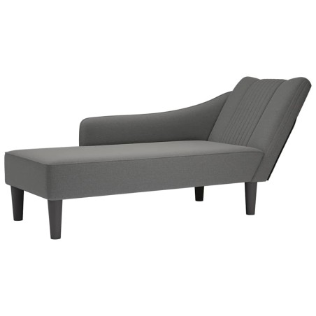 vidaXL Sdraio con Bracciolo Destro in Tessuto Grigio Scuro