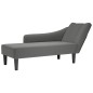 vidaXL Sdraio con Bracciolo Destro in Tessuto Grigio Scuro vidaXL Sdraio con Bracciolo Destro in Tessuto Grigio Scuro