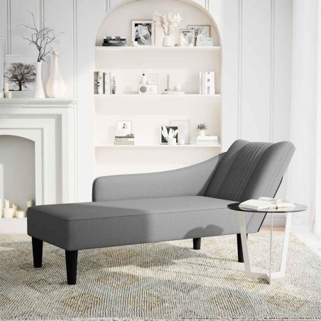 vidaXL Sdraio con Bracciolo Destro in Tessuto Grigio Scuro
