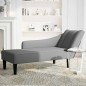 vidaXL Sdraio con Bracciolo Destro in Tessuto Grigio Scuro vidaXL Sdraio con Bracciolo Destro in Tessuto Grigio Scuro