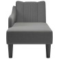 vidaXL Sdraio con Bracciolo Destro in Tessuto Grigio Scuro vidaXL Sdraio con Bracciolo Destro in Tessuto Grigio Scuro
