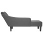 vidaXL Sdraio con Bracciolo Destro in Tessuto Grigio Scuro vidaXL Sdraio con Bracciolo Destro in Tessuto Grigio Scuro