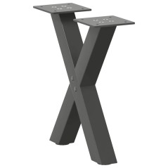 vidaXL Gambe Tavolino Caffè a X 2 pz Antracite 30x(30-31)cm in Acciaio