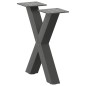 vidaXL Gambe Tavolino Caffè a X 2 pz Antracite 30x(30-31)cm in Acciaio