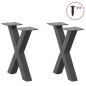 vidaXL Gambe Tavolino Caffè a X 2 pz Antracite 30x(30-31)cm in Acciaio