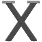 vidaXL Gambe Tavolino Caffè a X 2 pz Antracite 30x(30-31)cm in Acciaio