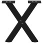 vidaXL Gambe Tavolino da Caffè a X 2 pz Nero 37x(30-31) cm in Acciaio