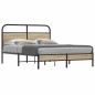 vidaXL Giroletto senza Materasso Rovere Fumo 140x190 cm in Truciolato