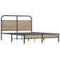 vidaXL Giroletto senza Materasso Rovere Fumo 140x190 cm in Truciolato