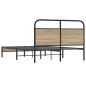 vidaXL Giroletto senza Materasso Rovere Fumo 140x190 cm in Truciolato