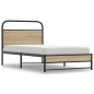 vidaXL Giroletto senza Materasso Rovere Fumo 100x190 cm in Truciolato
