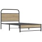 vidaXL Giroletto senza Materasso Rovere Fumo 100x190 cm in Truciolato
