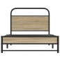 vidaXL Giroletto senza Materasso Rovere Fumo 100x190 cm in Truciolato