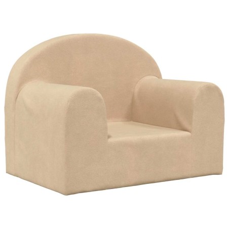 vidaXL Divano per Bambini Crema in Morbido Peluche