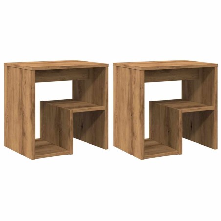 vidaXL Comodini 2pz Rovere Artigianale 40x30x40 cm in Truciolato