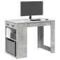 vidaXL Scrivania con Cassetto Ripiano Grigio Cemento Legno Multistrato vidaXL Scrivania con Cassetto Ripiano Grigio Cemento Legno Multistrato