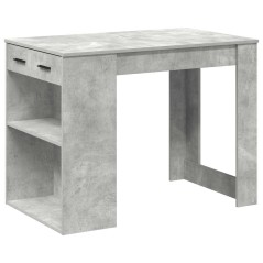 vidaXL Scrivania con Cassetto Ripiano Grigio Cemento Legno Multistrato