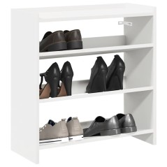 vidaXL Scarpiera Bianca 60x25x62 cm in Legno Multistrato