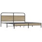 vidaXL Giroletto senza Materaso in Metallo Rovere Fumo 193x203 cm vidaXL Giroletto senza Materaso in Metallo Rovere Fumo 193x203 cm