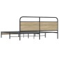 vidaXL Giroletto senza Materaso in Metallo Rovere Fumo 193x203 cm vidaXL Giroletto senza Materaso in Metallo Rovere Fumo 193x203 cm