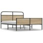 vidaXL Giroletto senza Materaso in Metallo Rovere Fumo 160x200 cm vidaXL Giroletto senza Materaso in Metallo Rovere Fumo 160x200 cm
