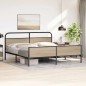 vidaXL Giroletto senza Materaso in Metallo Rovere Fumo 150x200 cm