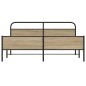 vidaXL Giroletto senza Materaso in Metallo Rovere Fumo 150x200 cm