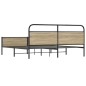 vidaXL Giroletto senza Materaso in Metallo Rovere Fumo 150x200 cm