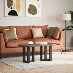 vidaXL Gambe Tavolino da Caffè a T 2 pz Nero 28x25x(42-43) cm Acciaio