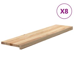 vidaXL Gradini 8 pz 110x25x2 cm in Rovere Massello Non Trattato