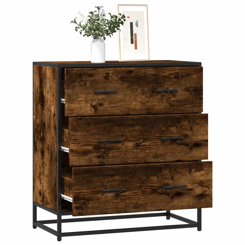 vidaXL Credenza Rovere Fumo 68x35x76 cm in Truciolato vidaXL Credenza Rovere Fumo 68x35x76 cm in Truciolato