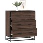 vidaXL Credenza Rovere Marrone 68x35x76 cm in Truciolato e Metallo vidaXL Credenza Rovere Marrone 68x35x76 cm in Truciolato e Metallo