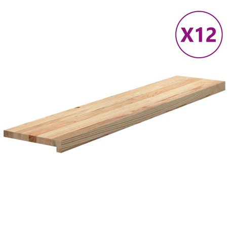 vidaXL Gradini 12 pz 120x30x2 cm in Rovere Massello Non Trattato