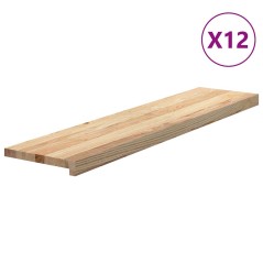 vidaXL Gradini 12 pz 110x25x2 cm in Rovere Massello Non Trattato