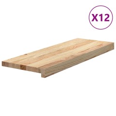 vidaXL Gradini 12 pz 70x30x2 cm in Rovere Massello Non Trattato