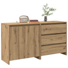 vidaXL Credenza 2 pz Rovere Artigianale in Legno Multistrato