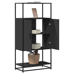 vidaXL Credenza Nera 68x35x139 cm Legno Multistrato Metallo