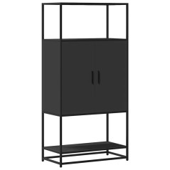 vidaXL Credenza Nera 68x35x139 cm Legno Multistrato Metallo