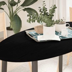 vidaXL Piano Tavolo Marrone Scuro 120x60x2 cm in Rovere Massello Ovale