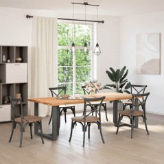 vidaXL Gambe Tavolo Pranzo a T 2pz Antracite 80x35x(72-73) cm Acciaio