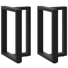 vidaXL Gambe Tavolo Pranzo a Forma T 2pz Nero 50x35x(72-73)cm Acciaio