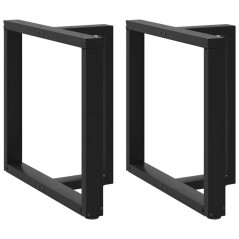 vidaXL Gambe Tavolo Pranzo a Forma T 2pz Nero 80x35x(72-73) cm Acciaio