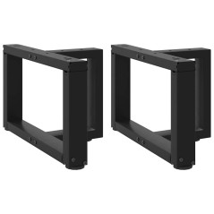 vidaXL Gambe Tavolino da Caffè a T 2 pz Nero 50x25x(30-31) cm Acciaio