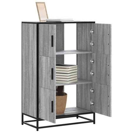 vidaXL Credenza Grigio Sonoma 68x35x106,5 cm Legno Multistrato Metallo