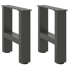 vidaXL Gambe per Tavolino da Caffè Antracite 2 pz 30x(30-31)cm Acciaio
